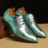 Elegant Patent Leather Derby Shoes for Men – Formal Wedding and Business Office Footwear with Pointed Toe Design, Available in Size 48